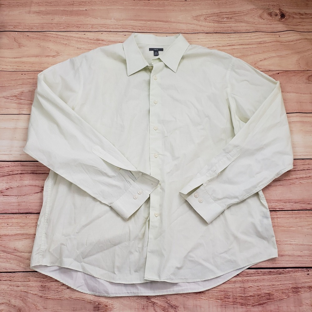 Apt.9 Dobby‎ Dress Shirt Mens 2XL Light Green Stretch Button Up Casual AdultXXL